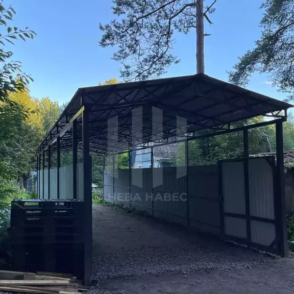 Навес для дачного дома с профлистом