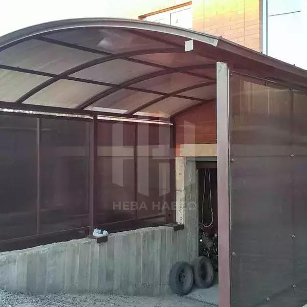 Навес примыкающий с боковыми стенками